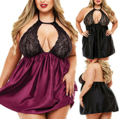 

Sexy Lingerie Lace Dress Babydoll Women Underwear Nightwear Sleepwear Plus Size