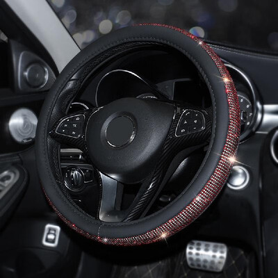 

Full drill steering wheel cover car hot sale diamond steering wheel cover new set of personality unisex steering wheel tide Purple