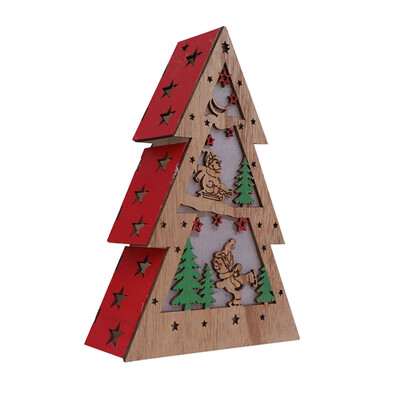 

〖Follure〗LED Light Wood House Cute Christmas Tree Ornaments Window Holiday Decoration