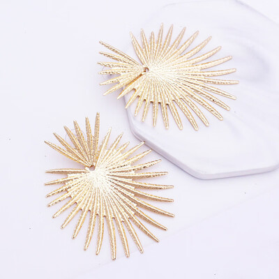 

Aretes de mujer modernos 2018 exaggerated fan pendant earings fashion jewelry trend temperament punk gift earrings for women