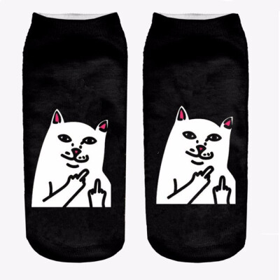 

2018 New HOT 3D Printing Women Socks Brand Sock Fashion Unisex Christmas Socks Cat Meias Female Funny Low Ankle Femme Sock Sale