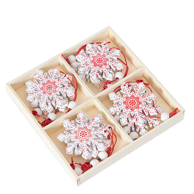 

12pcs Natural Wood Christmas Tree Ornament Wooden Hanging Pendant Gift Snow Elk Christmas Decora adornos de navidad New Year