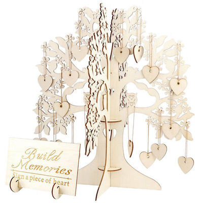

Wooden Wedding Signboard Wooden Hearts Pendant Drop Ornaments for Wedding Party Decoration Supplies