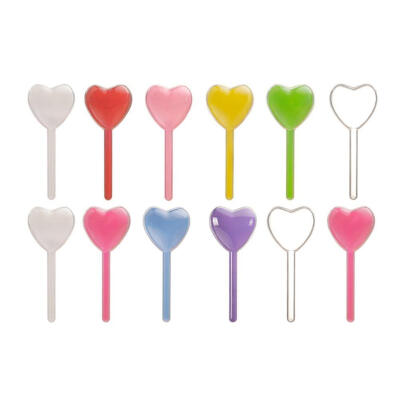 

12pcs Heart Shape Stick Plastic Clear Candy Box Case Wedding Favor Random