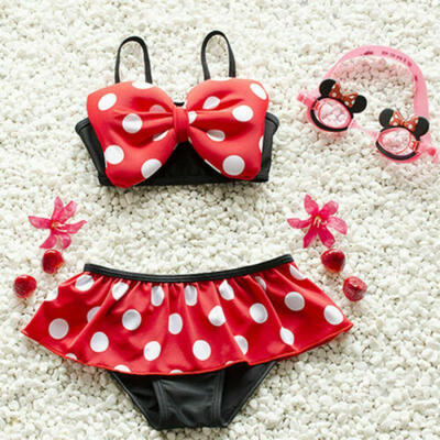 

US Toddler Kids Baby Girls Bow Tankini Bikini Swimwear Swimsuit Bathing Suit