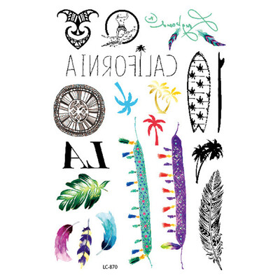 

〖Follure〗Men Gentleman Feather Fake Tattoo Tattoos Temporary Tattoos Waterproof Sticker