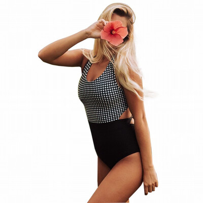 

Swimsuit Womens striped print sexy high waist one-piece swimsuit