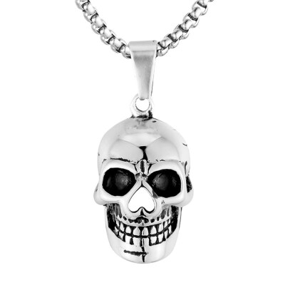 

Men Titanium Steel Horror Halloween Skull Head Pendant Charm Jewelry Findings