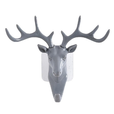 

Dear Head Wall Hanger Animal Antler Self Adhesive Door Hook Bag Keys Sticky Holder Home Décor Rack