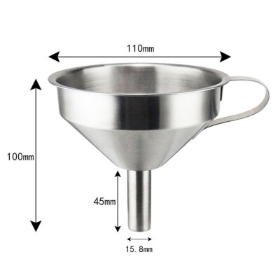 

Kitchen Funnel 304 Stainless Steel Funnel Large Removable Strainers Cooking Oil