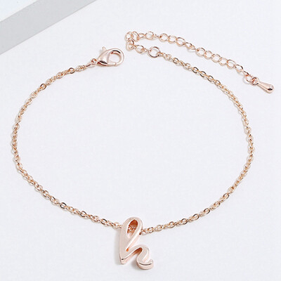 

Initial Bracelet Cursive Letter Bracelet Personalized Jewelry Bridesmaid Funny