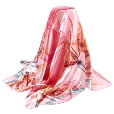

New printing simulation silk satin scarf Scarf scarf 90cm shawl manufacturers wholesale a generation