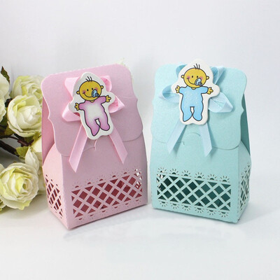 

FUNNYBUNNY Wedding Bridal Birthday Party Decors 12Pcs Cute Ribbon Candy Boxes Gift Bags for Baby Shower Birthday Party