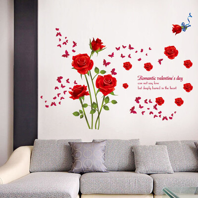 

〖Follure〗Fashion Rose Flower Removable PVC Wall Sticker Home Decor Room Decal