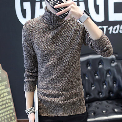 

Men Warm Long Sleeve Sweater Tops Casual Turtleneck Plus Size Pullover Blouse