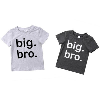 

Lovely Kids Boys Short Sleeve big bro T-shirt Summer Clothes 2 Colours