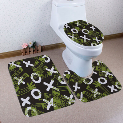 

Gobestart Bathroom Toilet Three Piece Floor Mat Door Mat Bathroom Carpet
