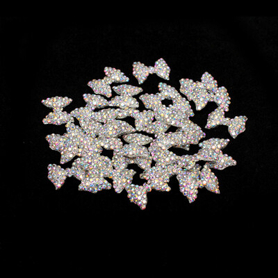 

Toponeto 15pcs DIY 3D Alloy Rhinestones Diamond Bow Tie Nail Art Decorations Slices