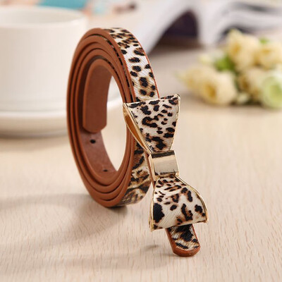 

WomenS Fashion Cute Sweet Candy Colors Bow Knot Pu Leather Thin Skinny Waistband Belt