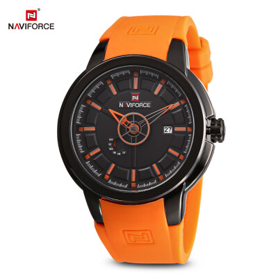 

NAVIFORCE 9107 Male Quartz Watch Calender Display Leather Strap Leisure Wristwatch for Men