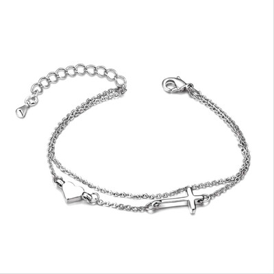 

Charm Platinum Women Bracelet Shaped Original Heart Layer Bracelets Aesthetic Plated Modern Bangle Bracelet