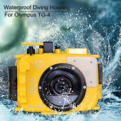 

Meikon 195FT60M Underwater Camera Waterproof Diving housing for Olympus TG-3TG-4 Black Housing Red Filter