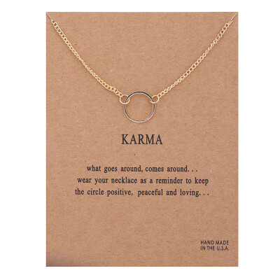 

karma Double chain Circle necklace gold-color Pendant necklaces Fashion Clavicle Chains Statement Necklace Women Jewelry