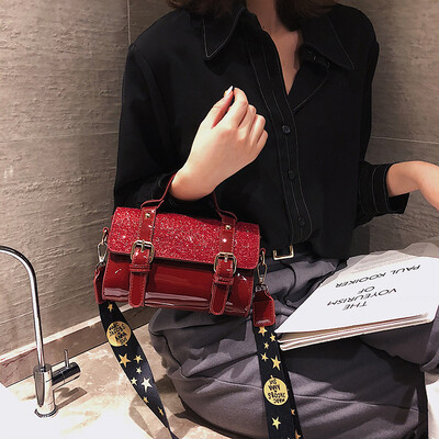 

Qiao Bani 2019 new new Korean chic fashion stars hit color ribbons bills shoulder diagonal tide handbags