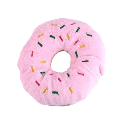 

11CM Pet Dog Chew Throw Toys Cute Donuts Puppy Cat Squeaker Plush Sound Toys