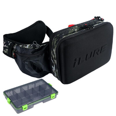 

Water-resistant Fishing Tackle Storage Bag Sling Pack Outdoor Shoulder Cross Body Bag with Utility Tackle Box