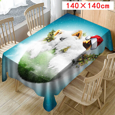 

Tailored Christmas Tablecloth Print Rectangle Table Cover Holiday Party Home Decor
