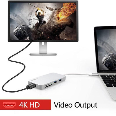 

Lenovo USB Type-C to 4K HD Adapter USB C Hub Type-C to USB 30 20 Converters Cable SD TF Card Reader for Type-C PC Computer N