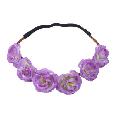 

〖Follure〗Bohemian Rose Wedding Flowers Hair Band Bride Wreath Floral Summer Flower Crown