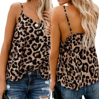 

Fashion Women Sleeveless Summer Bustier Tops Vest Leopard Tank Top Blouse Shirt