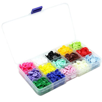 

150 Sets 15 Colors Resin DIY Clothing Snap Buttons Craft Sewing Accessories