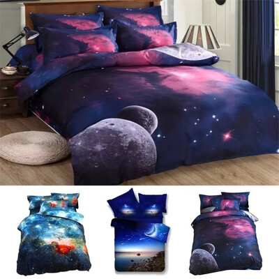 

3d Galaxy Duvet Cover Set Single double TwinQueen bedding sets Universe Outer Space Themed Bed Linen