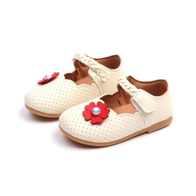 

Spring Autumn Cute Baby Girls Small Flowers Pearl Soft Bottom Non-Slip Toddler Shoes PU Kids Girls Fashion First Walkers