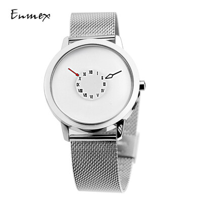 

Subversive second hand creative wristwatch when translating holiday gift Enmex inverted pointer concise watch