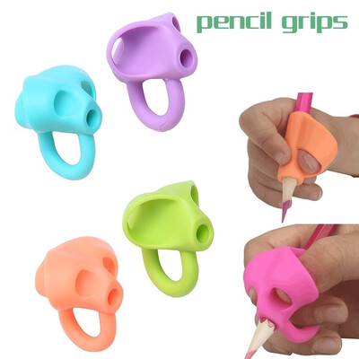 

4PcsPack Soft Silicone Pencil Grips For Children Control Right Handed Writing HandwritingRandom color