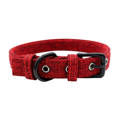 

Dog Adjustable Collars Double Thick Canvas Deluxe Small Medium Dog Collar Simple Solid Color Design Pet Necklace For Chihuahua