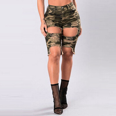 

Tailored Women Sexy Hole Leggings Pants Elastic Denim Ripped Jeans Pants