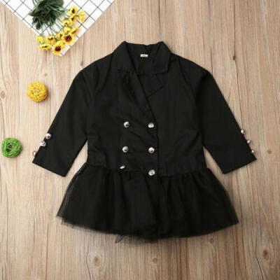 

Toddler Kids Baby Girl Fashion Winter Outfits Long Sleeve Jacket Coat Blazer with Tulle Tutu Skirt Fall Clothes