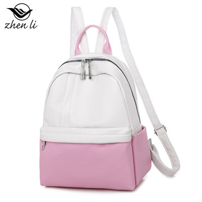 

Backpack female new retro style PU ladies briefcase bag solid color backpack supply