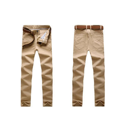 

Fashion Men Business Casual Pants Cotton Slim Straight Trousers Spring Summer Long Pants