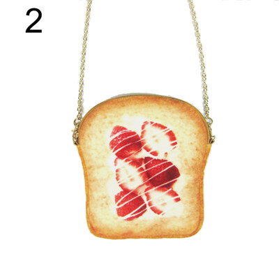 

Creative Toast Bread Shape Women Small Crossbody Shoulder Bag with Chain Strap