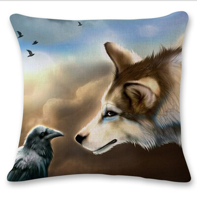 

〖Follure〗Cute Wolf Tower Sofa Bed Home Decoration Festival Pillow Case Cushion Cover