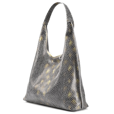 

REALER women handbag genuine leather large tote bag female hobo shoulder bag fashion serpentine prints handbag
