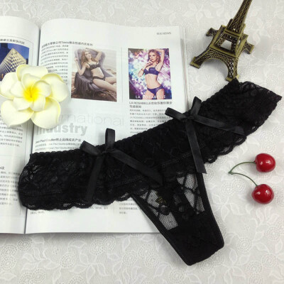 

Sexy lace bow transparent briefs for women intimates underwear panties string calcinha womens panties female thong lingerie2018