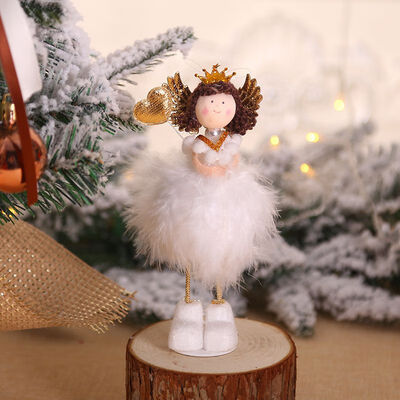 

Christmas Plush Angel Doll Cute White Angel Holiday Ornaments Desktop Window Decoration Christmas Tree Decoration Pendant