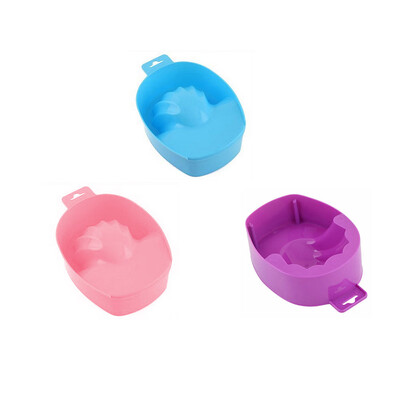 

3 Colors Nail Art Tips Hand Wash Soak Bowl Tray Polish Treatment Remover Manicure Spa ToolHand Wash Bowl Manicure Tool